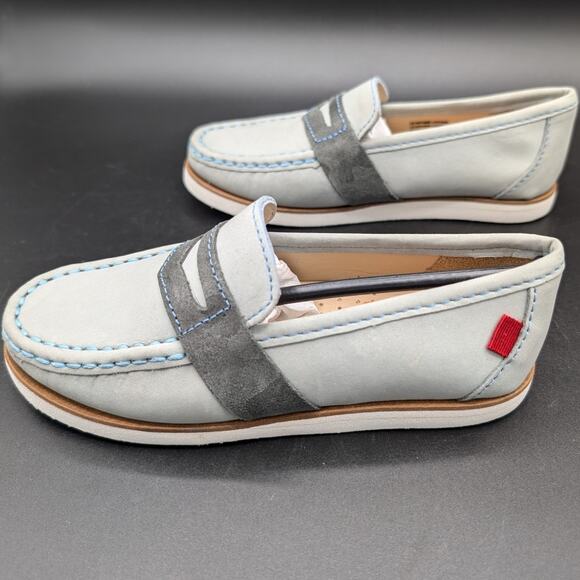 Marc Joseph Loafers Girls 11 Kid Toddler Light Gray Dumbo Slide on Leather Shoes - Picture 3 of 11